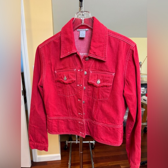 Vintage Red Denim Jacket Beverly Hills Polo Club Size M - Picture 16 of 16